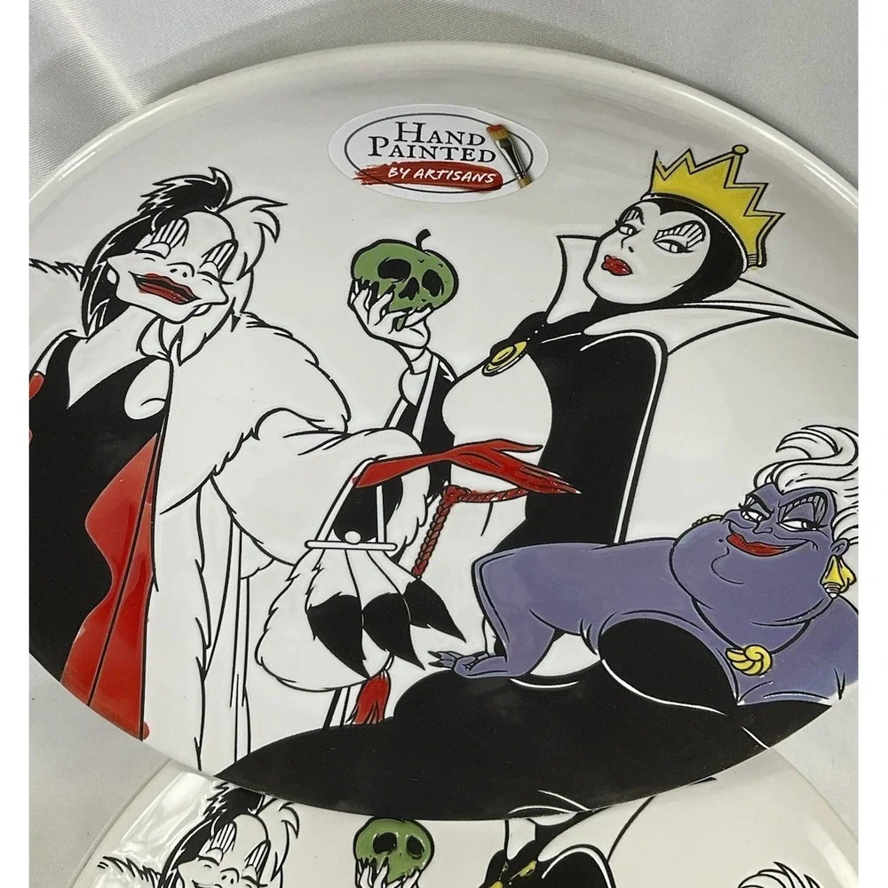 Disney Villains Salad Plates Set Of 4 Wicked Queen Ursula & Cruella 8.25